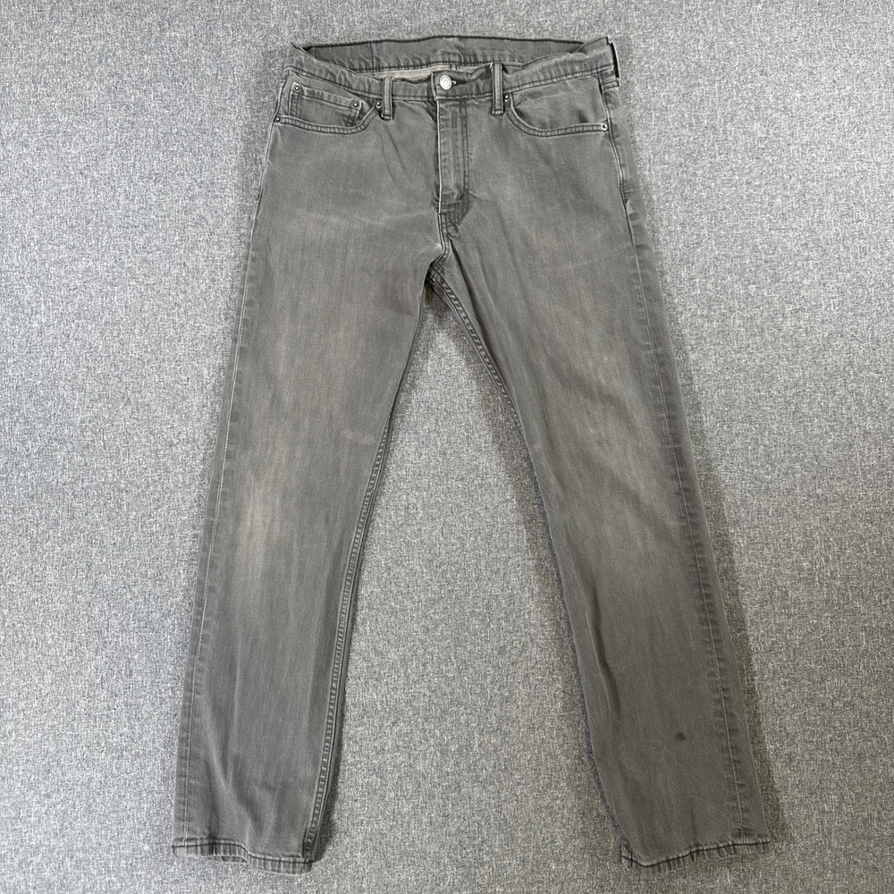Levi's 504 Straight Leg Gray Jeans Men's 34x32 Faded Denim Red Tab Cotton‎